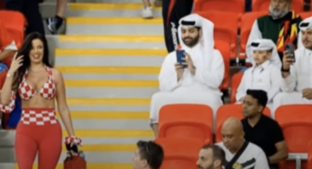 Qatari Men caught taking pictures of Ivana Knöll, the “sexiest” supporter at the World Cup